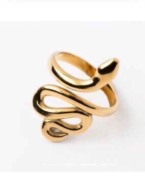 Plunder Design Trendy Fashion Jewelry Delphine Gold Tone Snake Adjust Ring